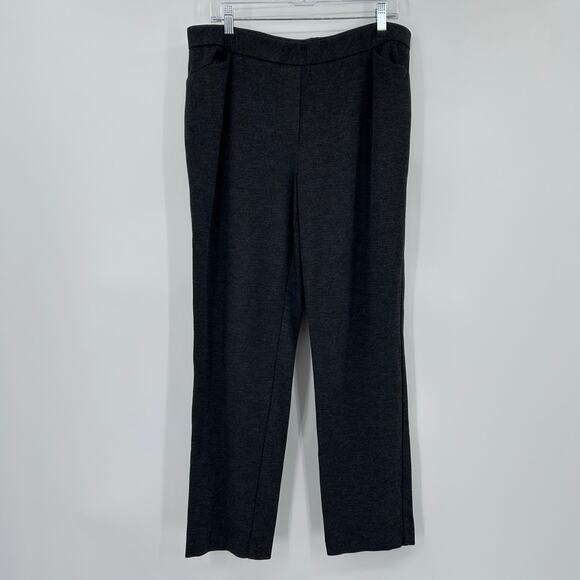 J Jill Ponte Welt-pockets Slim-leg Pants Dark Charcoal Gray Womens Size Large - Picture 3 of 11